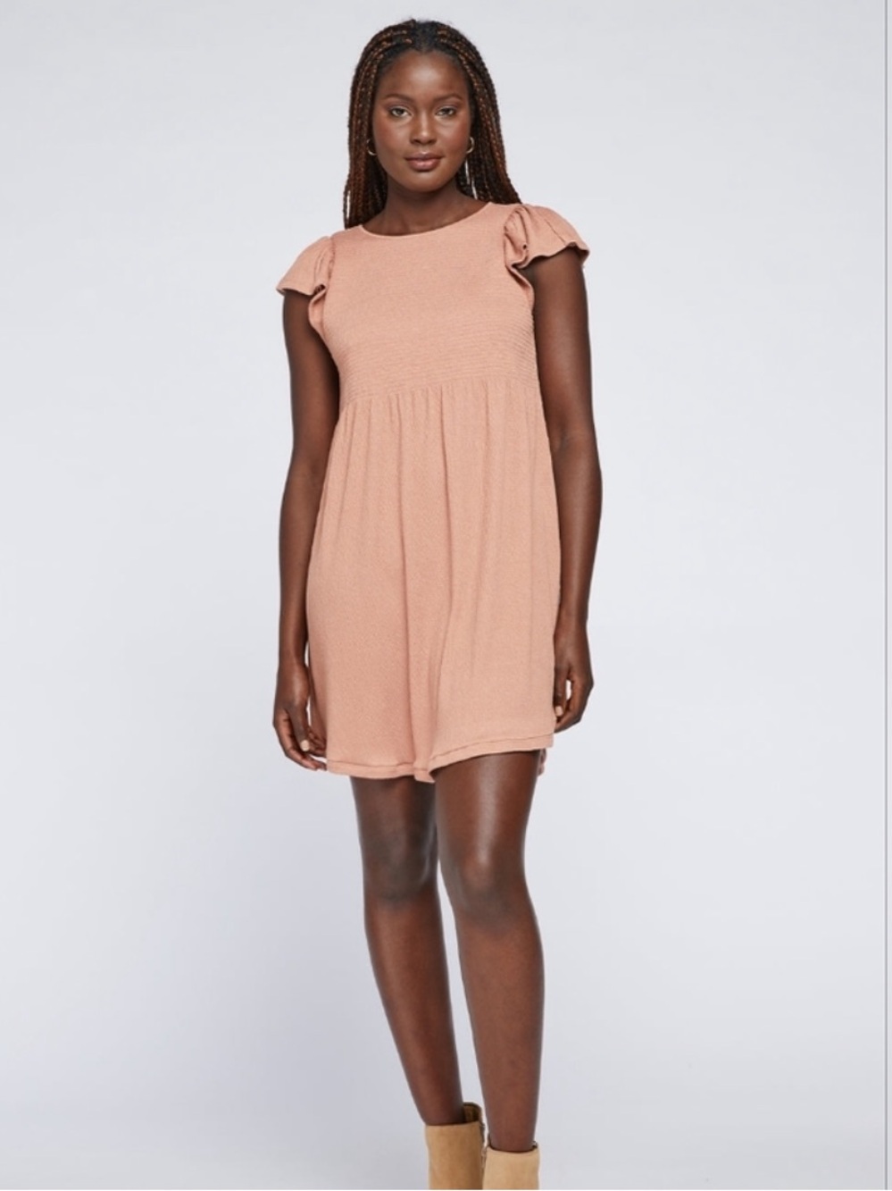 Gentle Fawn Flutter Sleeve Mini Dress- Size Small